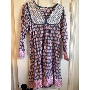 SZ Blockprints Alice Dress in the Aneeza print Medium Cloth D 401‎